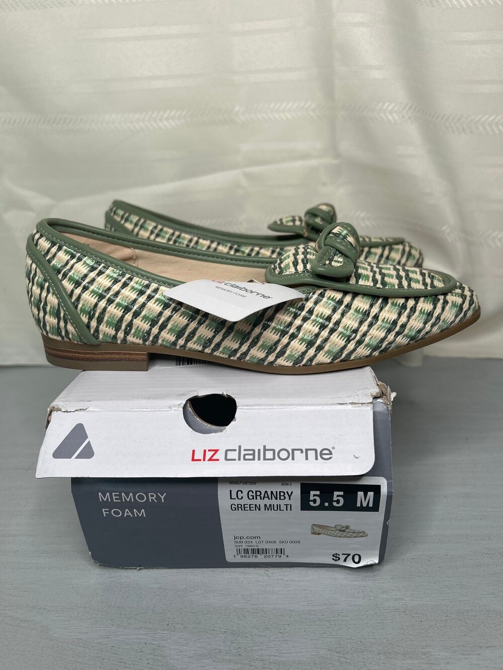 Liz Claiborne Granby Round Toe Loafers Green Multi Womens Size 5.5M